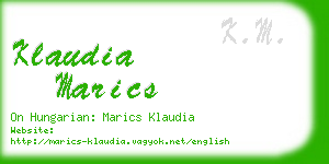 klaudia marics business card